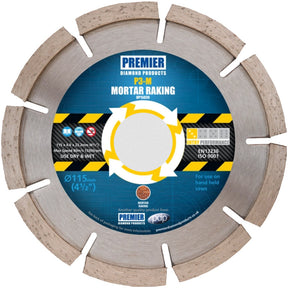 125 x 22mm Premier Diamond 3 Star Mortar Raking Blade 10mm Segments DP15047