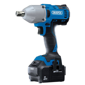 Draper 97777 D20 20V Brushless 1/2" Mid-Torque 400 Nm Impact Wrench, 2 x 3Ah Batteries + FREE 10 Piece Socket Set!