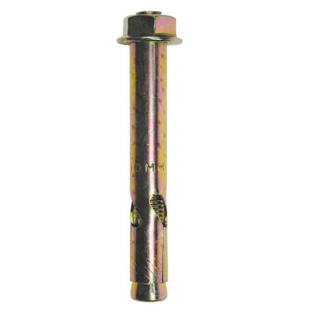 M8 Thread x 50 Overall - 10mm OD Mild Steel Sleeve Anchor Hex Nut, Zinc / Yellow Plated SLN01050