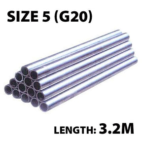 Steel Galvanised Handrail Tube, Size 5 (G20), OD 26.9mm ID 20mm x 3.2M (Kee Klamp Compatible)