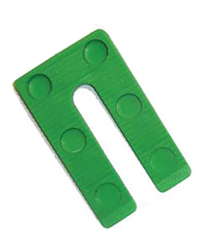 45 x 75mm Green Plastic Wedge Packers, Pack of 100, Polypropylene