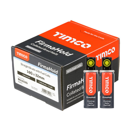 FirmaHold 16g x 45 Galvanised Brads + 2 gas BG1632G (Paslode compatible) 2000 nails per box