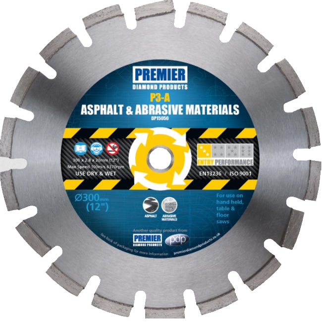 Premier 400 x 25mm 3 star Asphalt /Abrasive Mats Diamond Blade DP15058