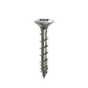 Hinge-Tite 4.5 x 40mm Raised Countersunk Pozi PZ2 Hinge Screw, Net Coat Chrome. TFHTRC4540