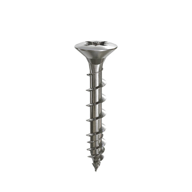 Hinge-Tite 4.5 x 40mm Raised Countersunk Pozi PZ2 Hinge Screw, Net Coat Chrome. TFHTRC4540