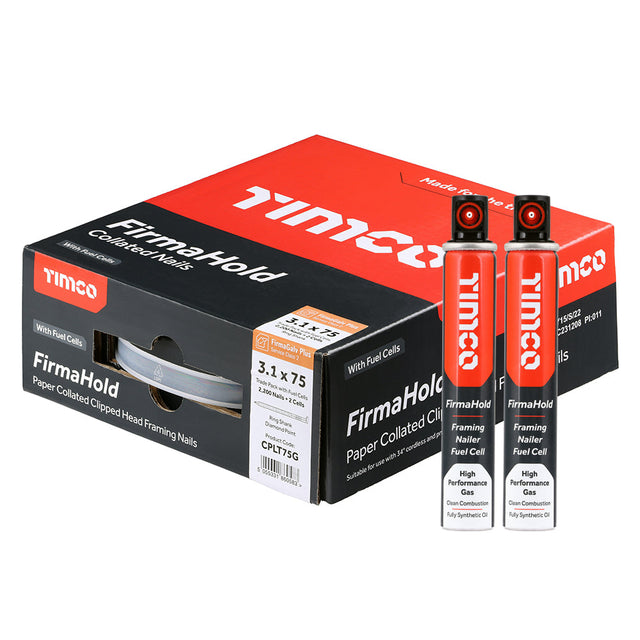 FirmaHold 3.1x75 Ring / FirmaGalv + 2 gas CPLT75G (Paslode compatible) 2200 nails per box