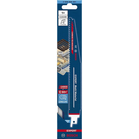 S 1156 XHM 225mm Bosch Sabre Saw Blade Carbide for Wood & Metal, (Pack of 1) 2 608 900 391