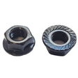 M6 Hexagon Serrated Flange Nut Black Zinc Plated, Grade 8 DIN 6923