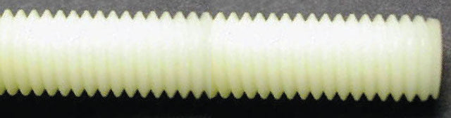 M10 x 3 Metre Long Nylon Studding (Threaded Rod) Grade 66 Natural White