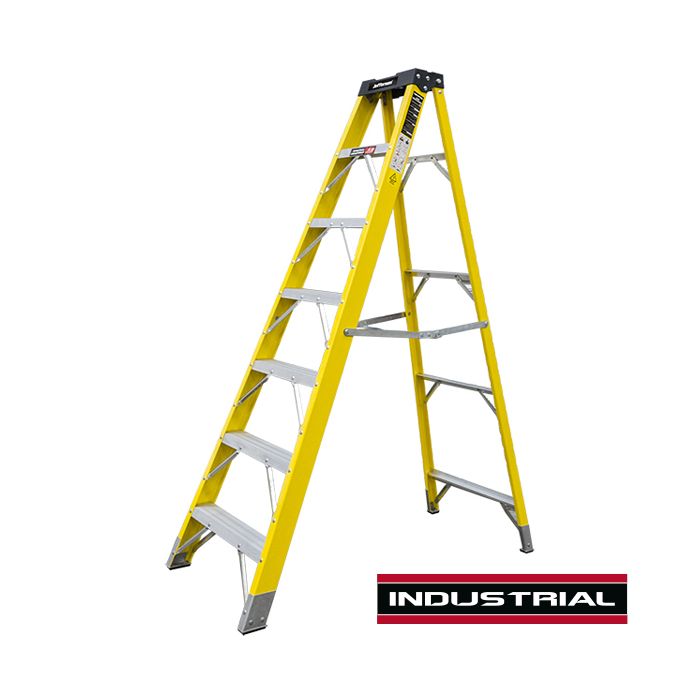 Jefferson 7 Tread x 1.82M Fibreglass Painters Step Ladder, EN131. JEFLADFGLS07