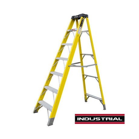 Jefferson 7 Tread x 1.82M Fibreglass Painters Step Ladder, EN131. JEFLADFGLS07