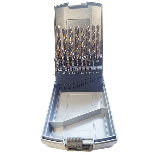 Kamtec 19 Piece HSS Cobalt Twist Drill Set 1-10mm KPPC-SET-19
