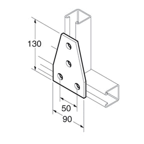 SB554 T Plate, Unistrut compatible, galvanised