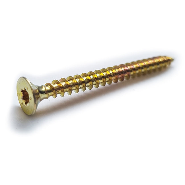 4.0 x 50mm Evolution Countersunk Torx T20 Woodmaster Woodscrew, Zinc & Yellow