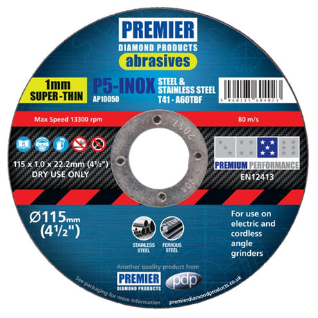 Premier 125 x 22 x 1mm P5-INOX A60 Cutting Disc Inox AP10058