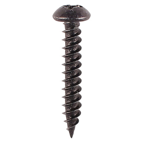 No.8 x 3/4" (4.2 x 19mm) Timco Blackjax Woodscrew, Twin-thread Round Head Pozi No.2, Black Passivated (Boxed in 200's, Outer box of 1000) 00834BJC