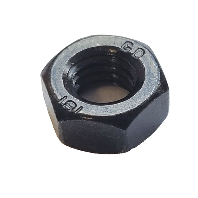 M6 Hexagon Full Nut Steel, DIN 934, Class 8. Black Zinc Plated