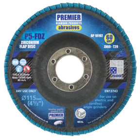 Premier 125 x 22 x 40grit P5-FDZ Zirconium Flap Disc AP10196