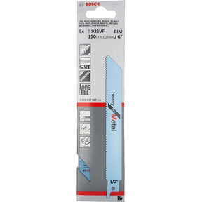Bosch S1125VF 225mm Sabre Saw Blade heavy for metal (Pack of 5) P/No. 2 608 657 408