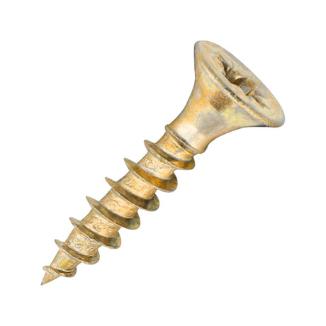 Sidax 3.0 x 15mm Countersunk Pozi Pz1, CHP01 General-Purpose Woodscrew, Zinc & Yellow CHP01-030015