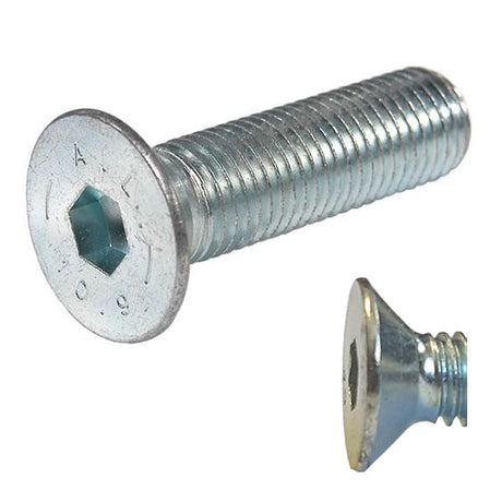 M16 x 45 Socket Countersunk Screw High Tensile Grade 10.9 Zinc Plated & de-embrittled, DIN 7991
