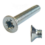 M8 x 25 Countersunk Pozi Machine Screw, Mild Steel Grade 4.6 Bright Zinc Plated, DIN 965