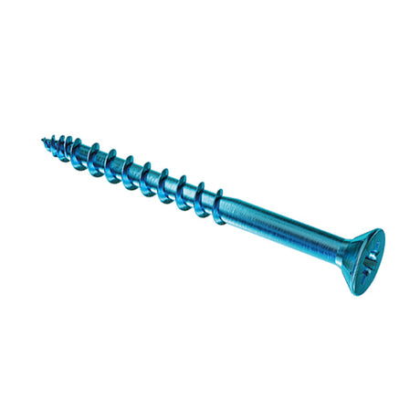 Floor-Tite 4.2 x 55mm Countersunk Pozi PZ2 Woodscrew, Net Coat Blue. TFFT4255