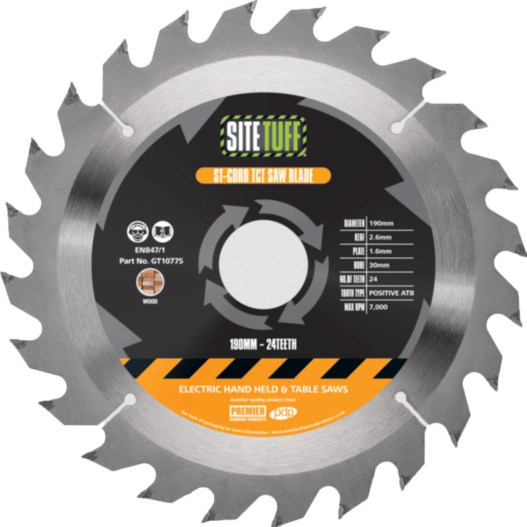Site Tuff ST-CORD 184 x 30 x 40t TCT Wood Blade, for Corded Saws GT10765