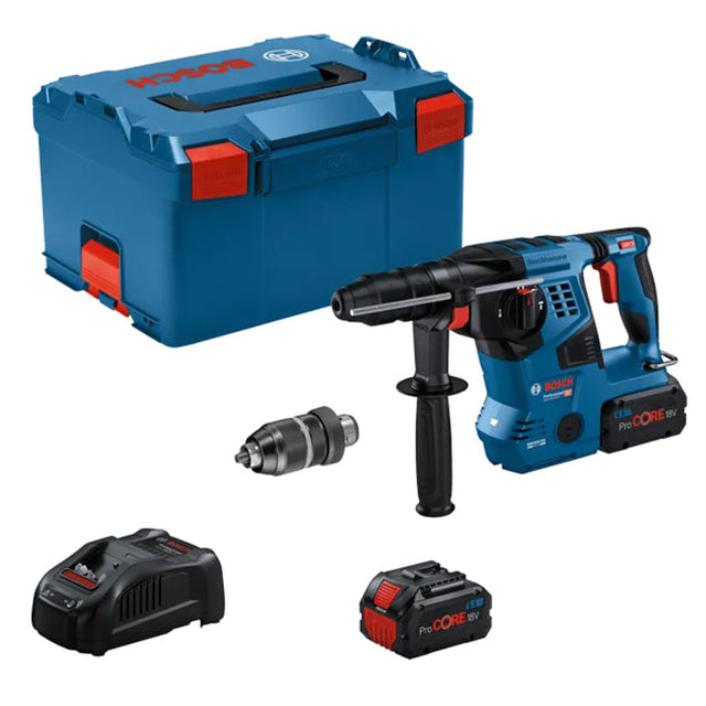 Bosch GBH 18V-28 CF Hammer Drill with 2 x 5.5ah Batteries in L-boxx *Refurbished*