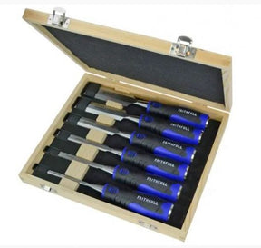 Faithfull 6 Piece Soft Grip Chisel Set In Case