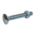 M5 x 20 Mild Steel Carriage / Coach / Cup Square Bolts, c/w Hexagon Nut Zinc Plated, DIN 603/934