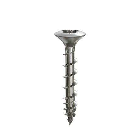 Hinge-Tite 4.5 x 30mm Raised Countersunk Pozi PZ2 Hinge Screw, Net Coat Chrome. TFHTRC4530