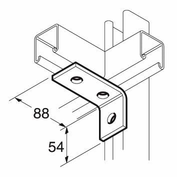 SB503 P1458 90 Degree Channel Bracket, Unistrut compatible, stainless steel A4