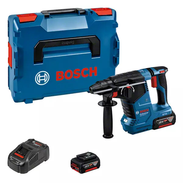 Bosch GBH 18V-24C SDS Hammer Drill, Quick Change Chuck, 2 x 5.0Ah Batteries, Charger & Carry Case
