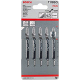 Bosch T119BO 83mm Jigsaw Blade for wood 4-50mm (Pack of 5) P/No. 2 608 630 310
