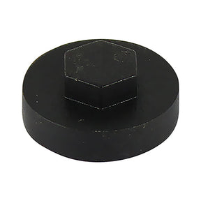 19mm Cover Cap Black to suit hexagon head self drill screws with 8mm 5/16" heads, 19mm washers