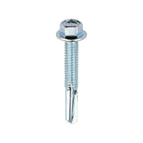 5.5 x 38mm (5/16" Hexagon Head) Self Drill Screws, Metal to Metal, Bright Zinc Plated For Steel 4-12.5mm Thickness ZH38B
