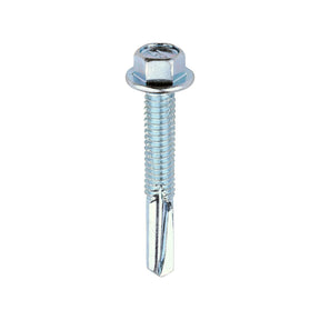 5.5 x 38mm (5/16" Hexagon Head) Self Drill Screws, Metal to Metal, Bright Zinc Plated For Steel 4-12.5mm Thickness ZH38B