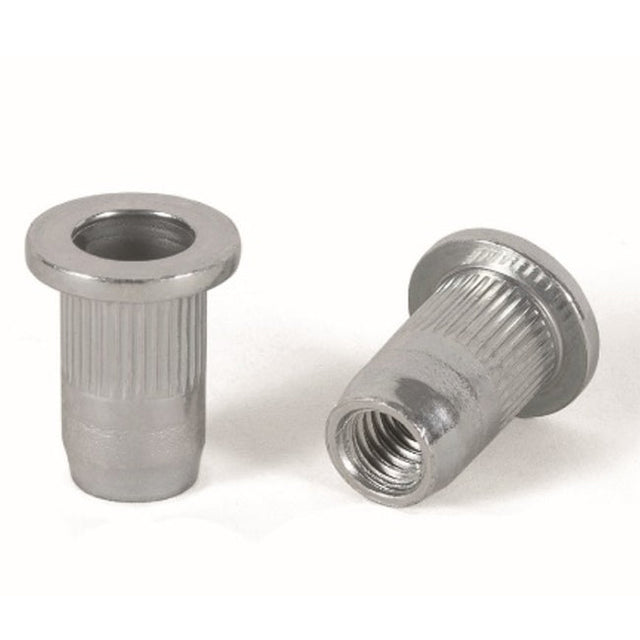 M4 Flange Rivet Nut Groved, Grip Range 0.5-2.0mm, Stainless Steel 316 (A4) Bralo 0373104006A4