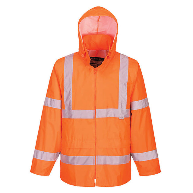 3XL Orange Portwest Hi-Vis Rain Jacket
