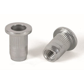 M5 Rivet Nut, Flanged Grooved, Steel, Grip range 0.25 - 3.0mm, Hole Size 7.1mm Bralo 037110 5007