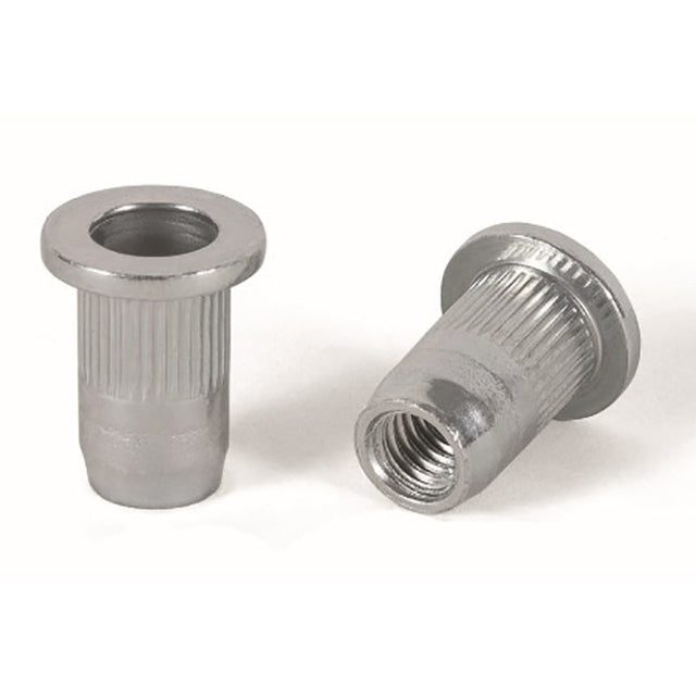 M5 Rivet Nut, Flanged Grooved, Steel, Grip range 0.25 - 3.0mm, Hole Size 7.1mm Bralo 037110 5007