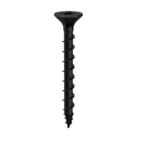 Exterior-Tite 4 x 40mm Countersunk Pozi PZ2 Woodscrew, Net Coat Black. TFETCB4040