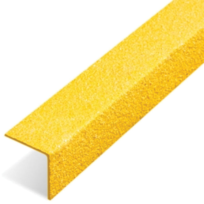 Yellow GRP Anti Slip Coarse Gritted Stair Nosing, 55 x 55 x 3mm, 3 Metre