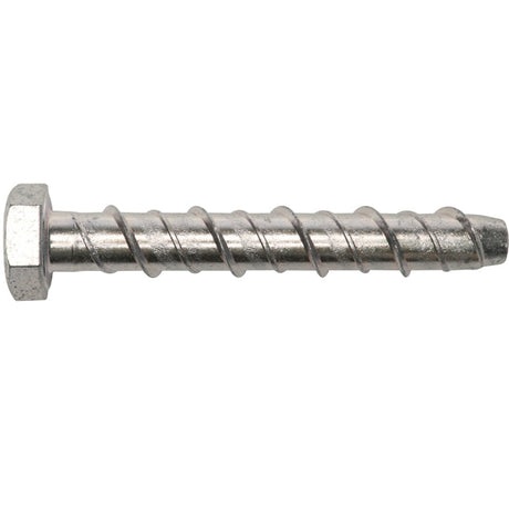 M12 x 75 Serbolt Hexagon Head Concrete Screw Bolt, Bright Zinc Plated