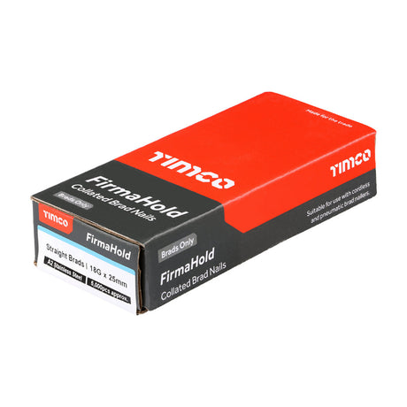 Firmahold 18g x 25mm Stainless Steel A2, Air Electric Brad (5000 nails per box) BSS1825