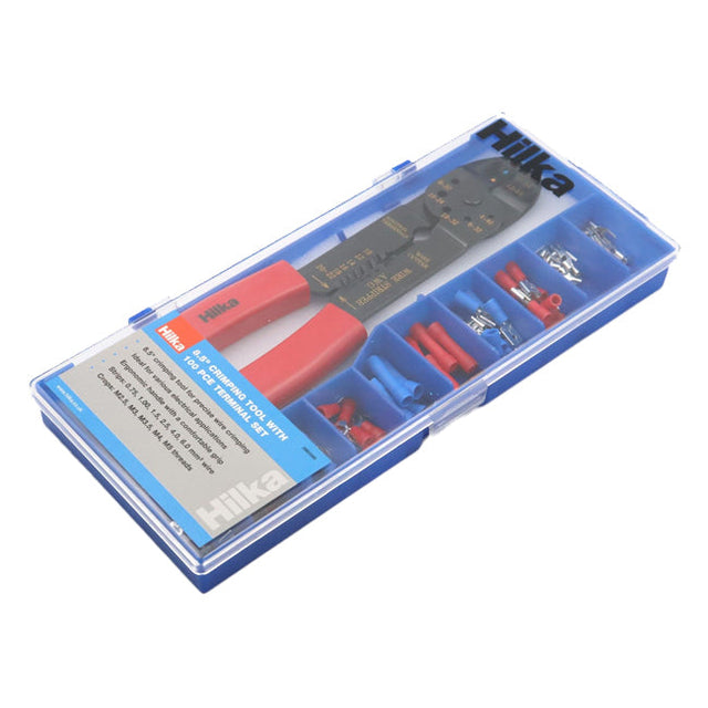 Hilka 100 Piece 8.5" Crimping Tool Set With Connectors 28603085