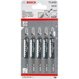 Bosch T144D 100mm Jigsaw Blade for wood 5-50mm (Pack Of 5) P/No. 2 608 630 040