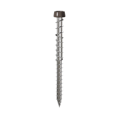 4.8 x 63mm Deck-Tite Composite Screw, T20 A2 Stainless Steel, Dark Brown