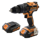 Triton 20V Brushless Combi Hammer Drill with 2 x 2.0Ah Batteries T20CHBL T20